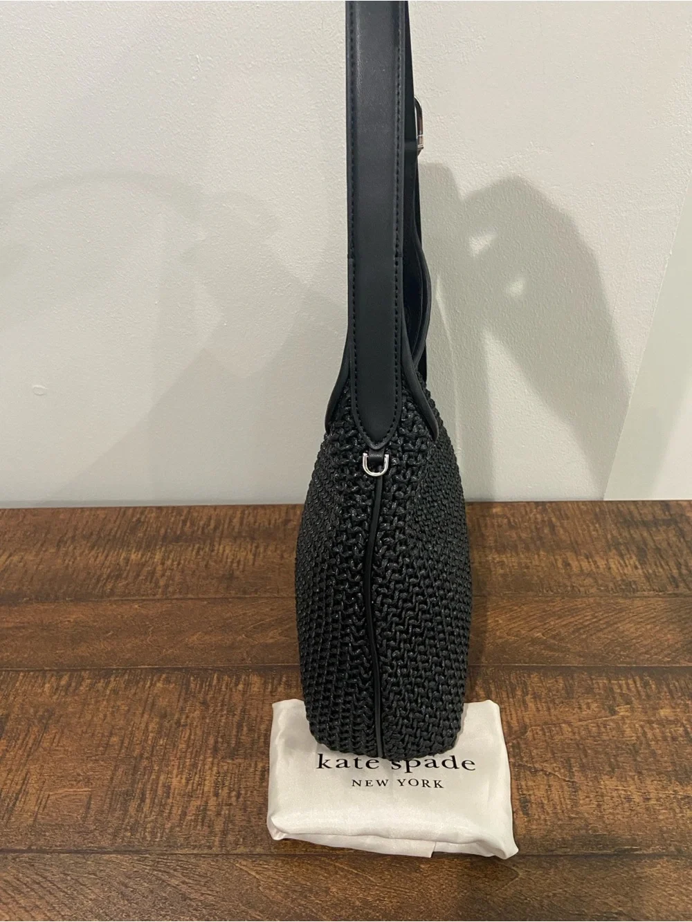 Kate Spade Black 454 Straw Small Shoulder